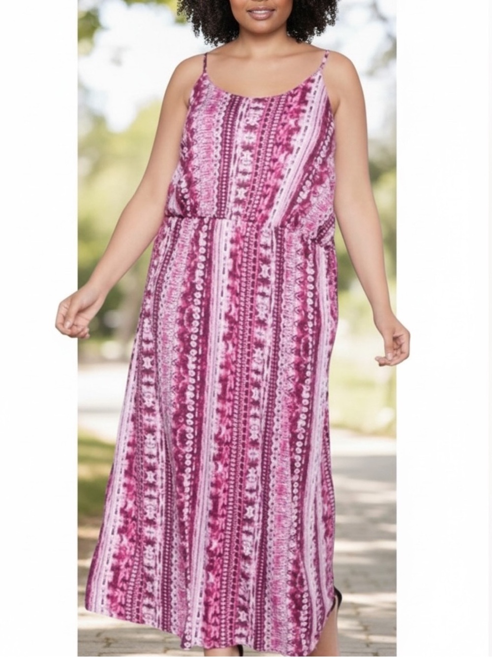 NEW• MAYA BOHO CHIC & SLEEK PINK MAXI DRESS• XL-2X